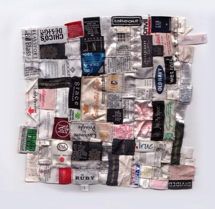 A square of newspaper and duct tape.